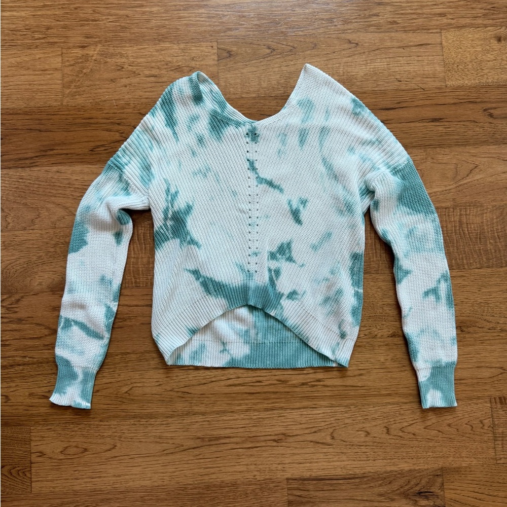 Flattering V-Neck Tie-Dye Sweater